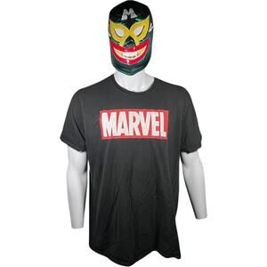 Marvel 2X Black Graphic Tee Short Sleeve Crewneck Streetwear Comic Shirt